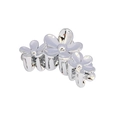 Elegant silver daisy flower hair claw clip with polished metallic floral design - Bulk (No Packaging) / 3-Flower Silver