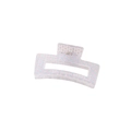 Rectangular hair claw clip with blue and pink floral print on translucent white base - Blue Purple Floral (Bulk)