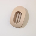 Matte beige large oval hair claw clip with strong grip teeth for thick hair - Oval Clip (Bulk) / Matte Apricot