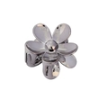 Gepolijste zilveren metalen haarklem in een minimalistisch ontwerp met een bloem met vijf bladen - Bulkverpakking / Gunmetal