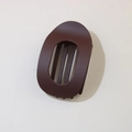 Flat profile matte dark coffee brown hair claw clip in a minimalist oval hollow design - Oval Clip (Bulk) / Matte Wine Red