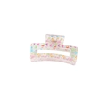 Clear acrylic square hair claw clip featuring colorful butterfly prints for women - Colorful Butterfly (Bulk)