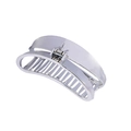 Pinza per capelli a semicerchio in metallo argento lucido con grande design curvo - Confezione sfusa / Argento