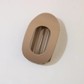 Large matte khaki flat round hair clip with hollow design and strong grip for women - Oval Clip (Bulk) / Matte Khaki