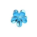 Molla per capelli a forma di fiore blu metallizzato con design a cinque petali - Blu