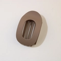 Matte brown large flat round hair claw clip with hollow oval design and strong grip teeth - Oval Clip (Bulk) / Matte Light Coffee