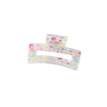 Square clear hair claw clip with colorful polka dots and a floral daisy print pattern - Gradient Polka Dot (20)