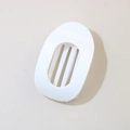 Minimalist white matte plastic hair clip or accessory tray with drainage slots - Oval Clip (Bulk) / Glossy Pure White