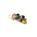 Barrette papillon dorée élégante avec rayures grises et strass brillants - Emballage en vrac / Noir