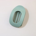 Matte mint green large flat round hair claw clip with strong grip for styling - Oval Clip (Bulk) / Matte Green
