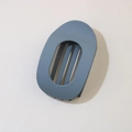 Flat matte hair claw clip in elegant dusty blue with oval hollow-out design - Oval Clip (Bulk) / Matte Dark Gray Blue