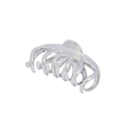 Minimalistische glänzende silberne Haarspange aus Metall mit großem geometrischem Design - Großpackung / Silber