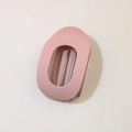 Flat matte pink hair claw clip for women featuring a minimalist oval hollow-out design - Oval Clip (Bulk) / Frosted Purple & Pink