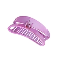 Grande pinza per capelli viola rosa galvanizzata con effetto specchio metallico - Confezione sfusa / Rosa Rossa