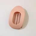 Flat oval matte hair clip in morandi pink with hollow design and strong grip teeth - Oval Clip (Bulk) / Matte Light Korean Pink