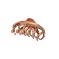 Rose gold metal large hair claw clip with glossy finish and geometric minimalist design - Bronze