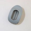 Matte grey-blue large flat hollow oval hair claw clip with strong grip teeth - Oval Clip (Bulk) / Matte Grey