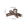 Dettagli delle dimensioni della molletta per capelli leopardata con design a fiocco e molla - Fiocco / Stampa Leopardata Scura