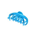 Metallic blue oversized hair claw clip for thick hair with glossy geometric finish - Blue