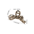 Detailed size specifications for leopard print bow hair claw clip measuring 11.5cm long - Long Streamers / Light Leopard