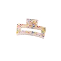 Square hair claw clip with colorful floral and butterfly patterns on clear acrylic - Butterfly and Flower (27)
