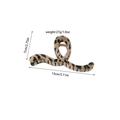 Detail showing 13cm leopard print hair claw clip with size measurements and gold spring - Wave Cross / Light Leopard