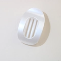 Flat oval duckbill hair clip in pearlescent white finish with minimalist design - Oval Clip (Bulk) / Pearl White