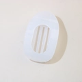 Flat round hair clip in translucent white with minimalist hollow-out design - Oval Clip (Bulk) / Jelly White