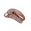 Sleek coffee gold electroplated half-round shark hair claw clip for elegant styling - Bronze