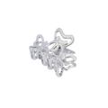 Pince à cheveux papillon argentée minimaliste avec finition métallique élégante - Argent