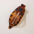 Flat hair claw clip with classic tortoiseshell pattern and matte resin finish - Pointed Duckbill Clip (Bulk Packaging) / Matte Yellow Leopard
