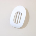 Minimalist white oval soap dish with a drainage slot design for keeping soap dry - Oval Clip (Bulk) / Matte Pure White