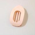 Minimalist oval hollow hair clip in peach pink matte finish with strong grip - Oval Clip (Bulk) / Matte Light Orange Pink