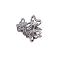 Minimalist butterfly hair claw clip with dark grey metallic finish and hollow design - Bulk Packaging / Gun Black
