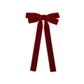 Elegante pinza de pelo de terciopelo burdeos con cintas largas estilo ballet - Pinzas de pelo pico de pato / Burdeos