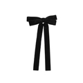 Elegante pinza de pelo de terciopelo negro con cintas largas estilo ballet - Pinzas de pelo pico de pato / Negro