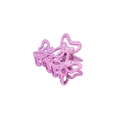 Pink metallic butterfly hair claw clip with a glossy finish for elegant hairstyling - Bulk Packaging / Rose Red