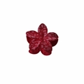 Pinza para el pelo con forma de flor roja oscura y estampado flocado de leopardo - Punto de Leopardo Flocado-Rojo Vino / Empaque a granel