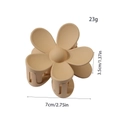 Pince à cheveux fleur beige mat de 23g avec design à cinq pétales pour la coiffure - Style Fleur Mat / 7cm / Café Clair