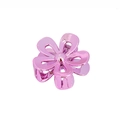 Pinza per capelli a fiore rosa metallizzato con eleganti petali cavi da donna - Confezione sfusa / Fiore Svuotato / Rosa Rossa