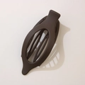 Deep coffee brown matte banana hair clip with hollow oval design and multi-row teeth - Pointed Duckbill Clip (Bulk Packaging) / Matte Dark Coffee