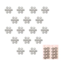 Fermagli per capelli a fiocco di neve argentati con cristalli su carta rosa - Set da 16 pezzi
