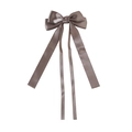 Eleganter Satin-Schleifen-Haarclip in Kaffeebraun mit langen fließenden Seidenbändern - Grau