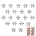 Set di fermagli per capelli a fiocco di neve in argento con strass su cartoncino - Set da 20 Pezzi