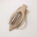 Matte khaki hair claw clip with a hollow oval design for thick hair styling - Pointed Duckbill Clip (Bulk Packaging) / Matte Light Coffee