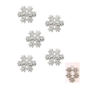 Set di 5 fermagli per capelli a fiocco di neve argentati con strass e perle - Set da 5 pezzi