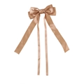 Eleganter champagnerfarbener Satin-Haarclip mit weich fallenden Schleifenbändern - Khaki
