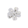 Pinza per capelli a forma di frangipane in metallo argento lucido per acconciature - Confezione sfusa / Fiore Svuotato / Argento