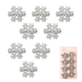 Set di fermagli per capelli a fiocco di neve argentati con diamanti e perline - Set da 8 pezzi