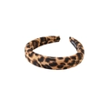 Cerchietto imbottito in tessuto leopardato con etichetta fatta a mano per donne eleganti - Cerchietto Largo Leopardo Scuro